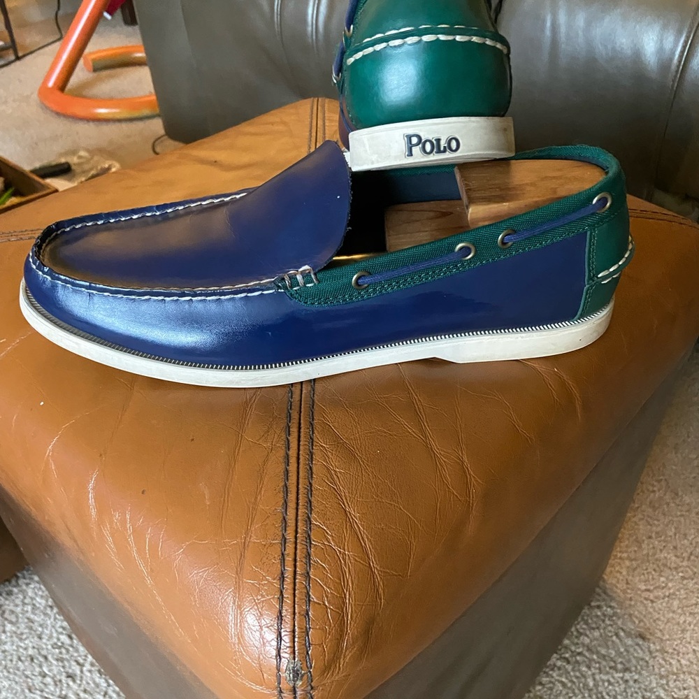 Polo Ralph Lauren Barx Two-Toned Leather Boat Shoe Size 11D🔥 - Picture 6 of 10